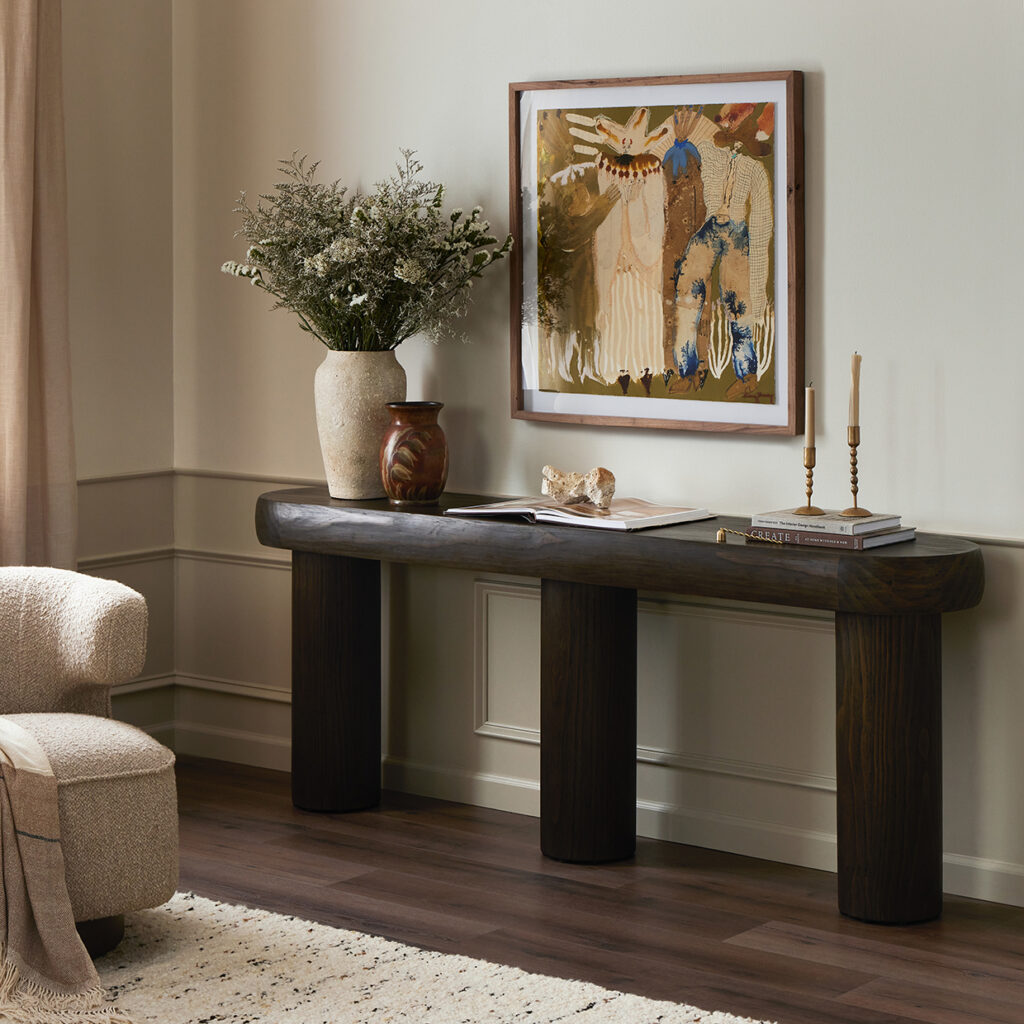 Sommer Console Table: Sienna Brown Pine