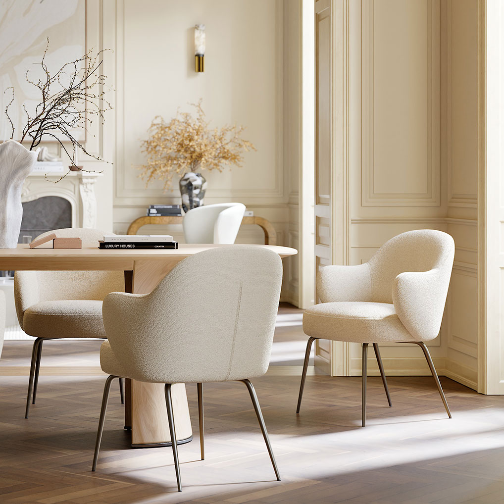 BAE-chairs-frosted-almond-boucle-w.-antique-brass-around-ROOT-table-whitewashed-oak-1-1-1